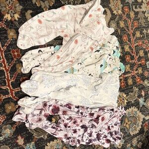 Floral and Patterned Baby Onesies Set